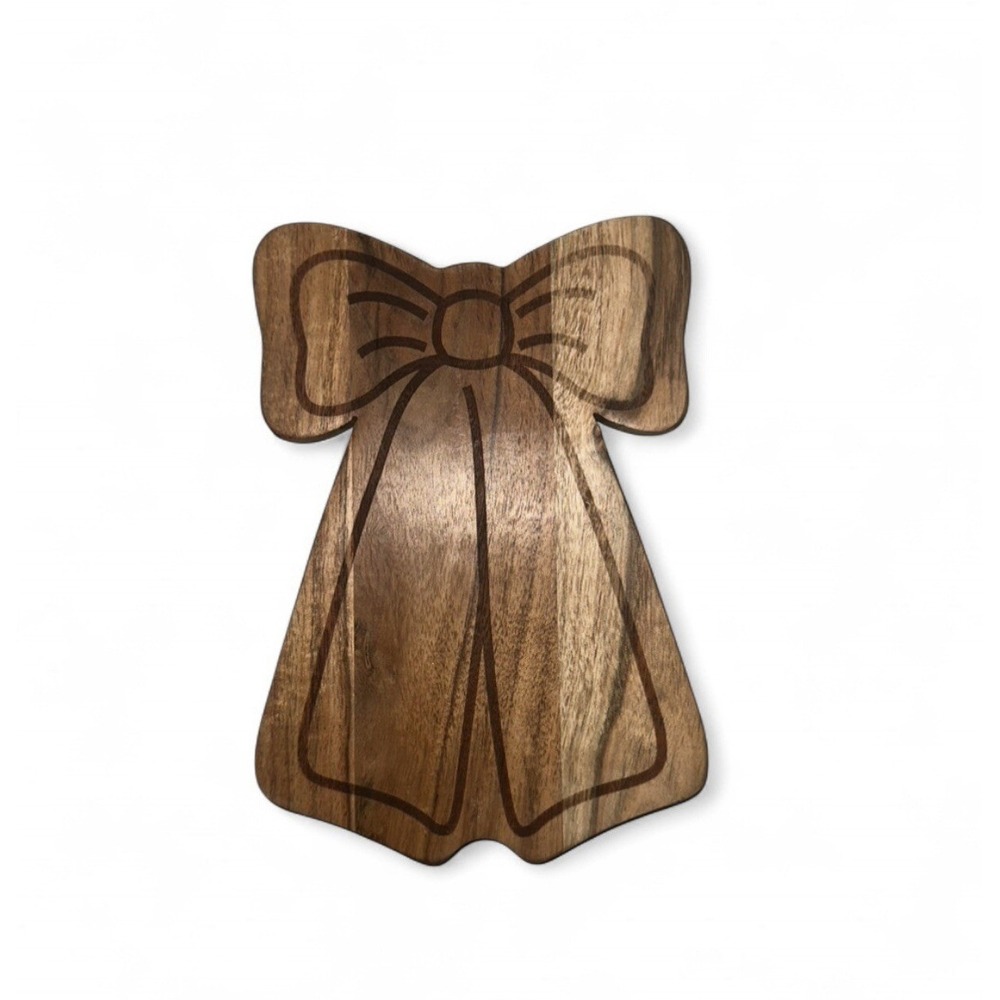 Cottagecore Bow Shape Wooden Cutting Board Tray‎ Charcuterie Serving Platter S
